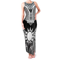 Personalised Taiwan Family Matching Tank Maxi Dress and Hawaiian Shirt Austronesian Tribal Tattoo Black - Polynesian Pride