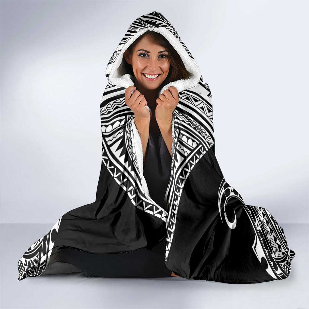 Taiwan Hooded Blanket Austronesian Tribal Tattoo Black - Polynesian Pride