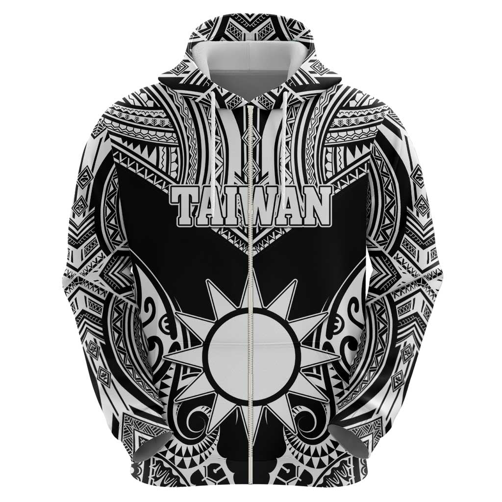 Personalised Taiwan Hoodie Austronesian Tribal Tattoo Black - Polynesian Pride
