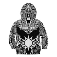 Personalised Taiwan Kid Hoodie Austronesian Tribal Tattoo Black - Polynesian Pride