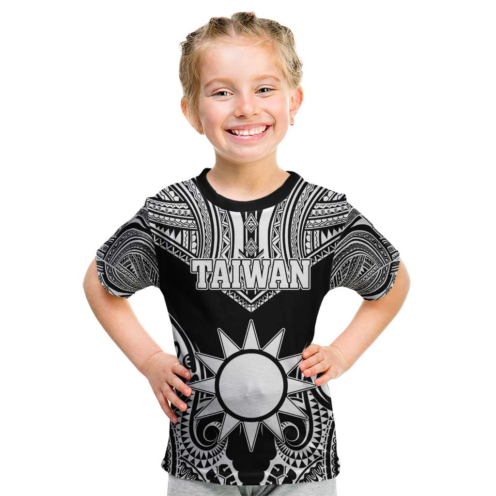 Personalised Taiwan Kid T Shirt Austronesian Tribal Tattoo Black LT05 Black - Polynesian Pride
