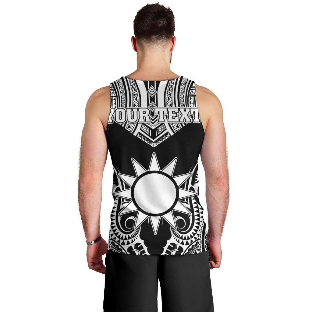Personalised Taiwan Men Tank Top Austronesian Tribal Tattoo Black - Polynesian Pride