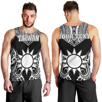 Personalised Taiwan Men Tank Top Austronesian Tribal Tattoo Black - Polynesian Pride