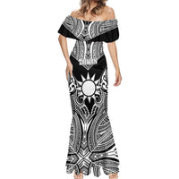 Personalised Taiwan Mermaid Dress Austronesian Tribal Tattoo Black - Polynesian Pride