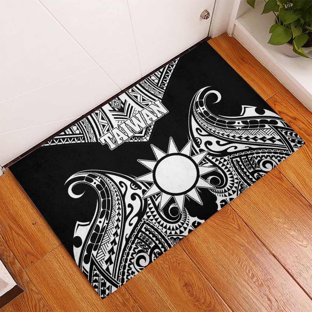 Taiwan Rubber Doormat Austronesian Tribal Tattoo Black - Polynesian Pride