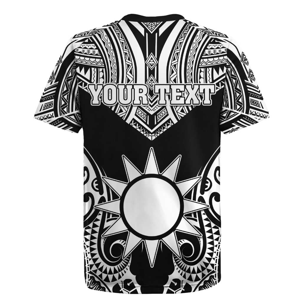 Personalised Taiwan Rugby Jersey Austronesian Tribal Tattoo Black - Polynesian Pride