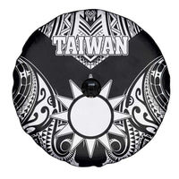 Taiwan Spare Tire Cover Austronesian Tribal Tattoo Black - Polynesian Pride