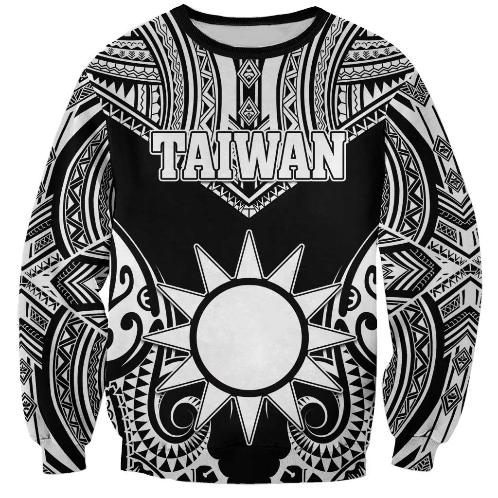 Personalised Taiwan Sweatshirt Austronesian Tribal Tattoo Black LT05 Unisex Black - Polynesian Pride