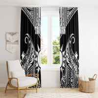 Taiwan Window Curtain Austronesian Tribal Tattoo Black - Polynesian Pride
