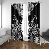 Taiwan Window Curtain Austronesian Tribal Tattoo Black - Polynesian Pride