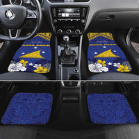 Tokelau Happy Tokehega Day Car Mats Polynesian Tribal Tattoo LT05 Set 4pcs Blue - Polynesian Pride