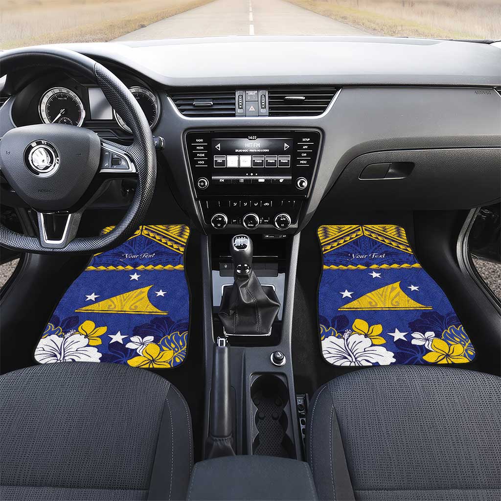 Tokelau Happy Tokehega Day Car Mats Polynesian Tribal Tattoo LT05 Set 2pcs - Front Blue - Polynesian Pride