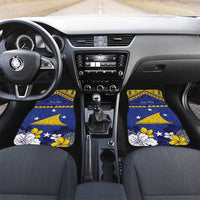 Tokelau Happy Tokehega Day Car Mats Polynesian Tribal Tattoo LT05 Set 2pcs - Front Blue - Polynesian Pride