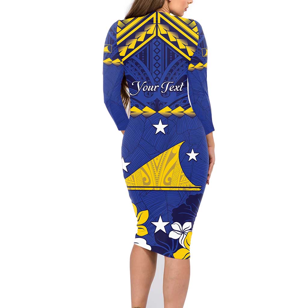 Personalised Tokelau Happy Tokehega Day Family Matching Long Sleeve Bodycon Dress and Hawaiian Shirt Polynesian Tribal Tattoo