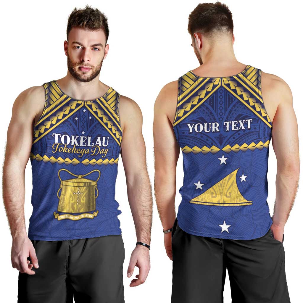 Personalised Tokelau Happy Tokehega Day Men Tank Top Polynesian Tribal Tattoo