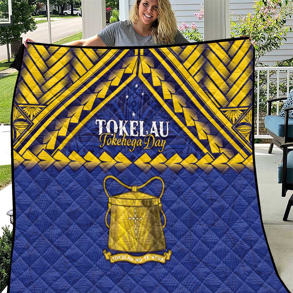 Tokelau Happy Tokehega Day Quilt Polynesian Tribal Tattoo LT05 Blue - Polynesian Pride