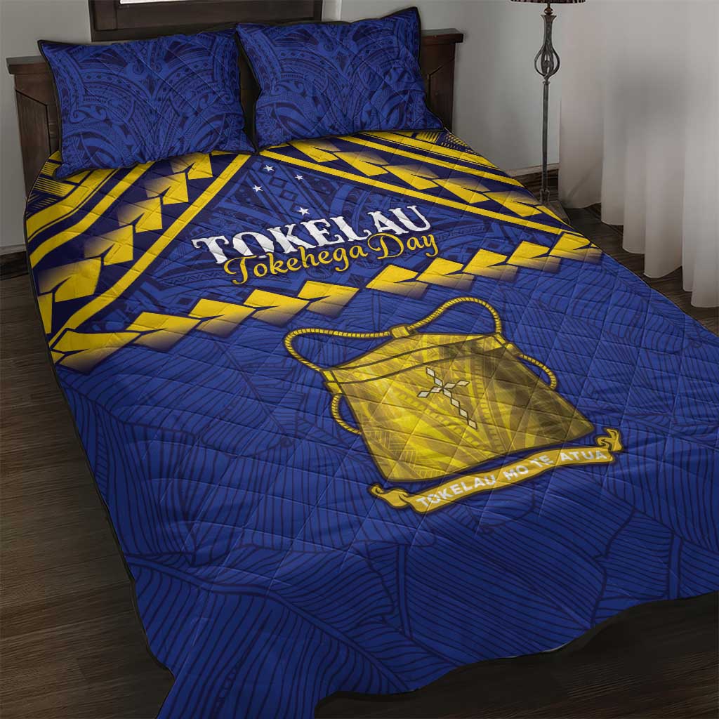 Tokelau Happy Tokehega Day Quilt Bed Set Polynesian Tribal Tattoo LT05 Blue - Polynesian Pride