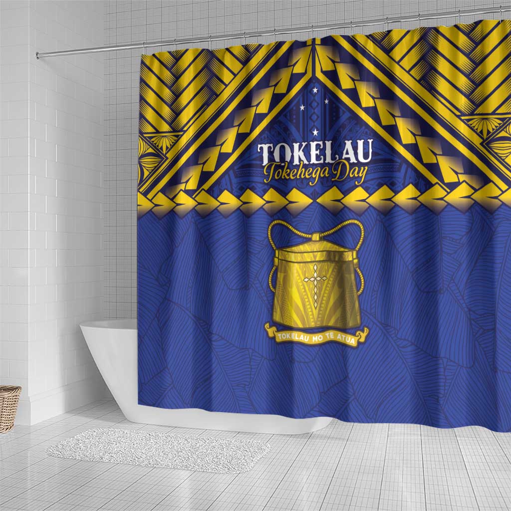 Tokelau Happy Tokehega Day Shower Curtain Polynesian Tribal Tattoo