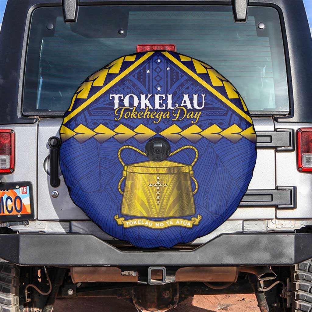 Tokelau Happy Tokehega Day Spare Tire Cover Polynesian Tribal Tattoo LT05 Blue - Polynesian Pride