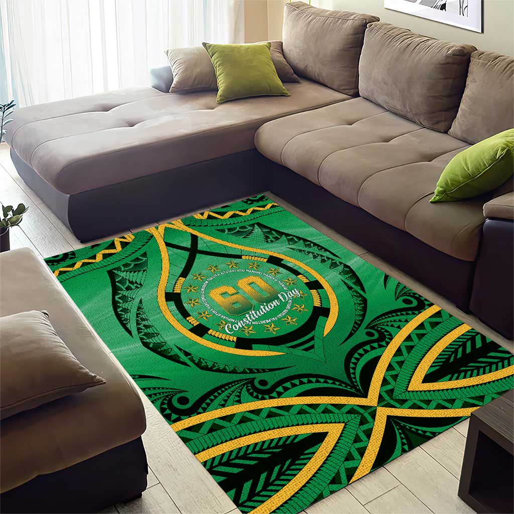 Cook Islands Constitution Day Area Rug 60th Anniversary - Polynesian Pride