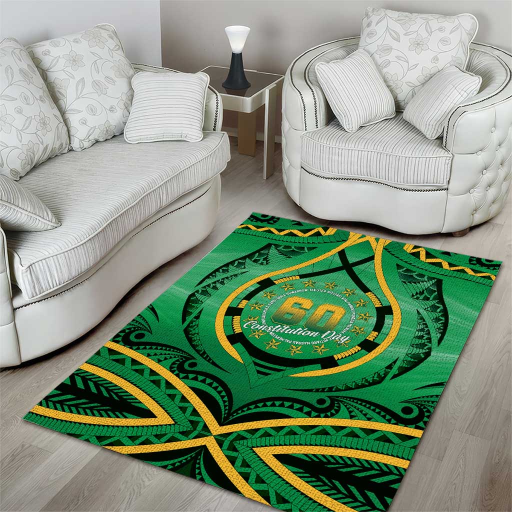Cook Islands Constitution Day Area Rug 60th Anniversary - Polynesian Pride