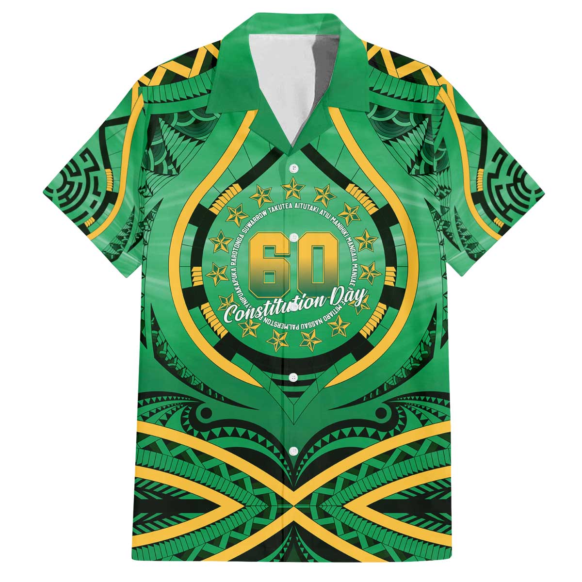 Cook Islands Constitution Day Family Matching Off The Shoulder Long Sleeve Dress and Hawaiian Shirt 60th Anniversary - Polynesian Pride