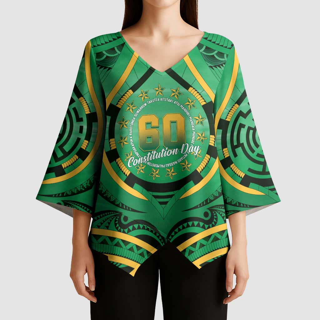 Cook Islands Constitution Day Kimono Sleeve Blouse 60th Anniversary - Polynesian Pride