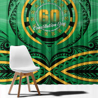 Cook Islands Constitution Day Window Curtain 60th Anniversary - Polynesian Pride