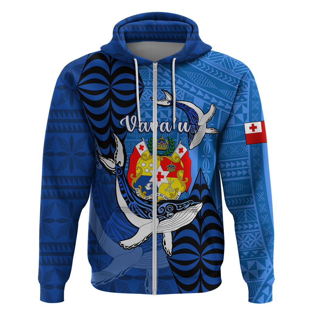 Personalized Tonga Vavau Hoodie Humpback Whale Coat Of Arms With Ngatu Pattern LT05 - Polynesian Pride