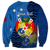 Personalized Tonga Vavau Sweatshirt Humpback Whale Coat Of Arms With Ngatu Pattern LT05 - Polynesian Pride