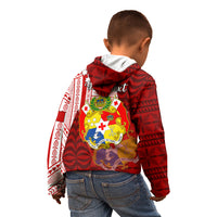 Personalized Tonga Niuas Kid Hoodie White Tailed Tropicbird With Ngatu Pattern LT05 - Polynesian Pride