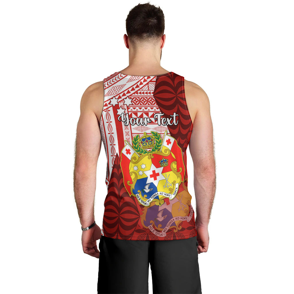 Personalized Tonga Niuas Men Tank Top White Tailed Tropicbird With Ngatu Pattern LT05 - Polynesian Pride