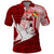 Personalized Tonga Niuas Polo Shirt White Tailed Tropicbird With Ngatu Pattern LT05 Red - Polynesian Pride