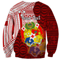 Personalized Tonga Niuas Sweatshirt White Tailed Tropicbird With Ngatu Pattern LT05 - Polynesian Pride