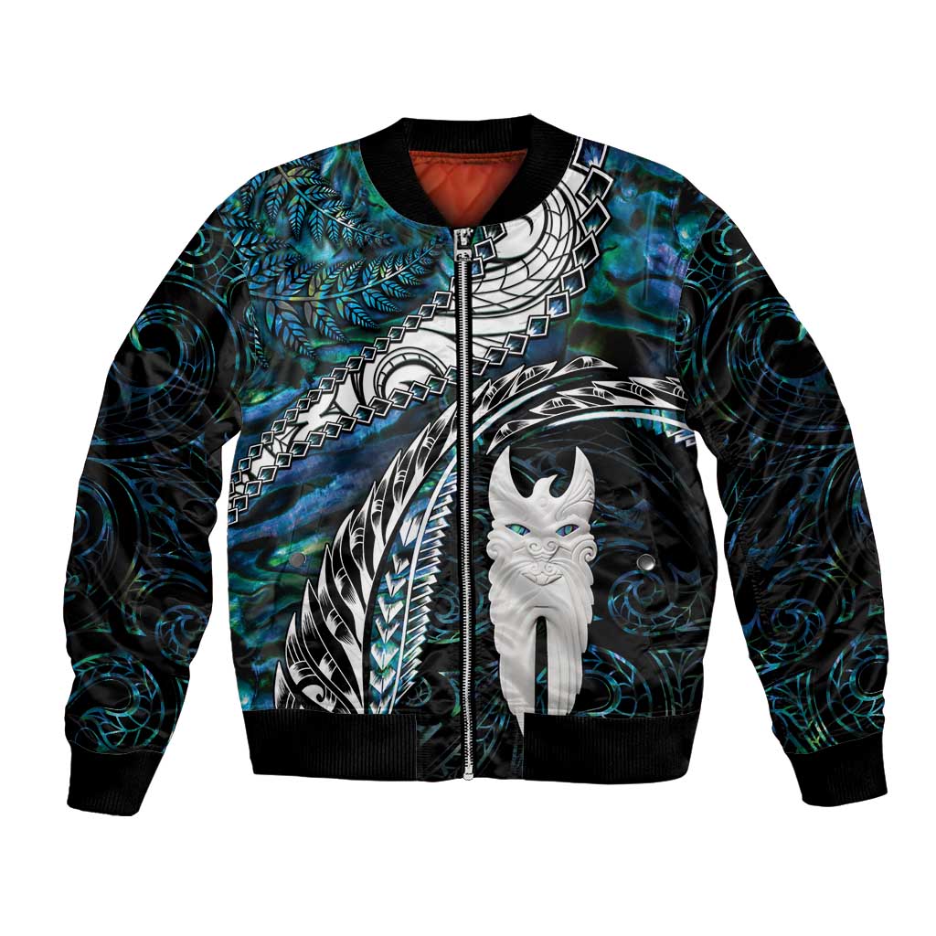 New Zealand Aotearoa Bomber Jacket Maori Hei Rehua Paua Shell Glitter Green LT05 Unisex Green - Polynesian Pride