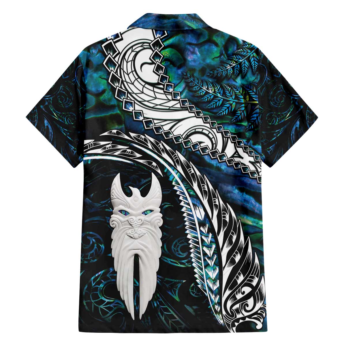New Zealand Aotearoa Family Matching Off The Shoulder Long Sleeve Dress and Hawaiian Shirt Maori Hei Rehua Paua Shell Glitter Green LT05 - Polynesian Pride