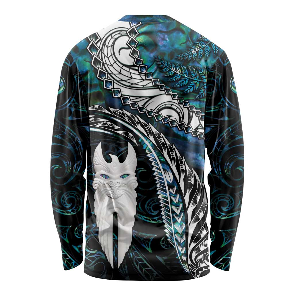 New Zealand Aotearoa Long Sleeve Shirt Maori Hei Rehua Paua Shell Glitter Green