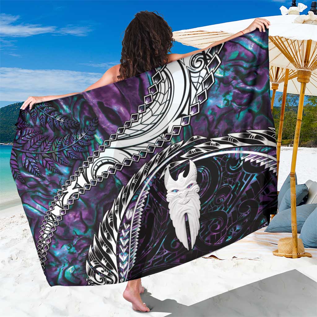 New Zealand Aotearoa Sarong Maori Hei Rehua Paua Shell Glitter Purple LT05 One Size 44 x 66 inches Purple - Polynesian Pride