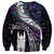 New Zealand Aotearoa Sweatshirt Maori Hei Rehua Paua Shell Glitter Purple