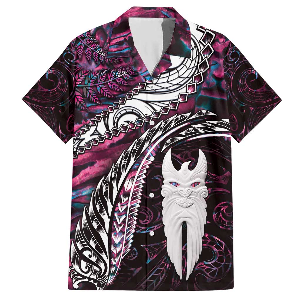 New Zealand Aotearoa Hawaiian Shirt Maori Hei Rehua Paua Shell Glitter Pink LT05 Pink - Polynesian Pride