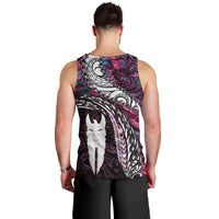 New Zealand Aotearoa Men Tank Top Maori Hei Rehua Paua Shell Glitter Pink