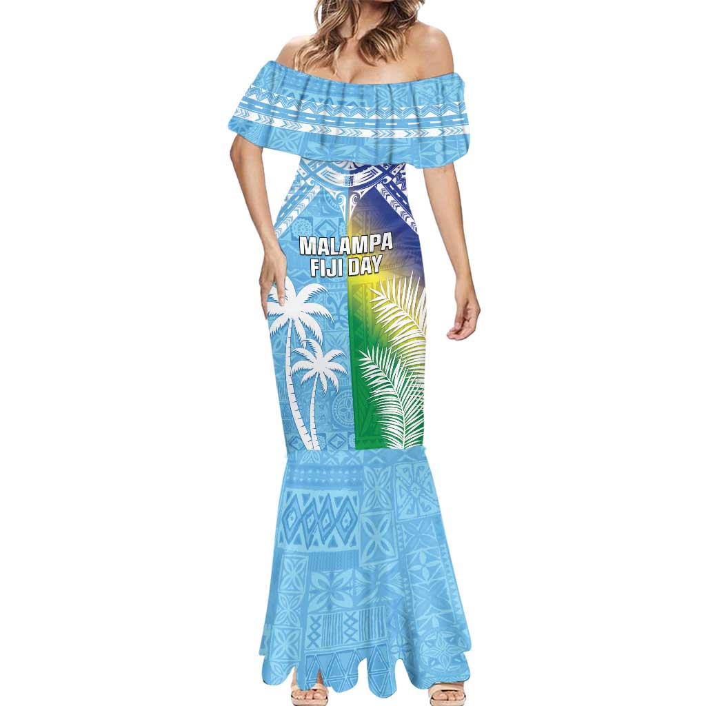 Personalised Happy Malampa Fiji Day Mermaid Dress Half Mix Style