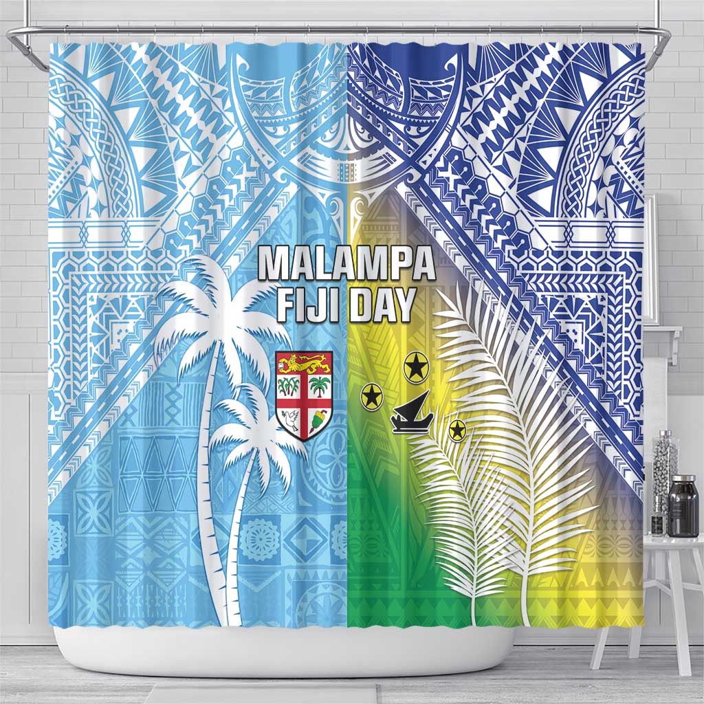 Happy Malampa Fiji Day Shower Curtain Half Mix Style