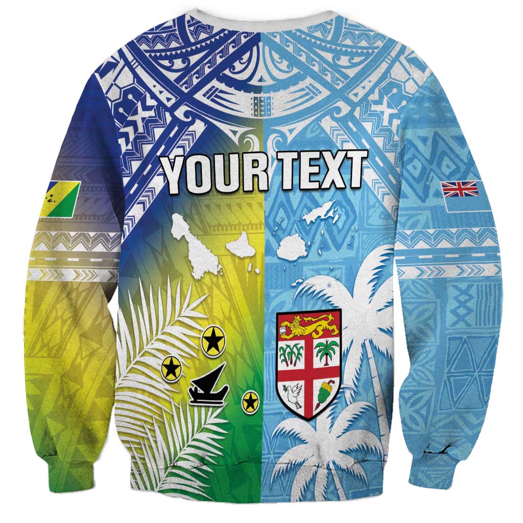 Personalised Happy Malampa Fiji Day Sweatshirt Half Mix Style