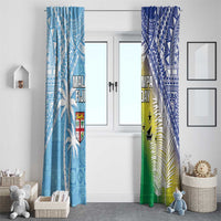 Happy Malampa Fiji Day Window Curtain Half Mix Style