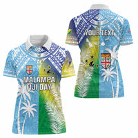Personalised Happy Malampa Fiji Day Women Polo Shirt Half Mix Style