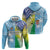 Personalised Happy Malampa Fiji Day Zip Hoodie Half Mix Style