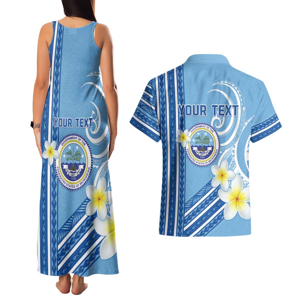Personalised Federated States of Micronesia Couples Matching Tank Maxi Dress and Hawaiian Shirt Happy 38th Independence Anniversary