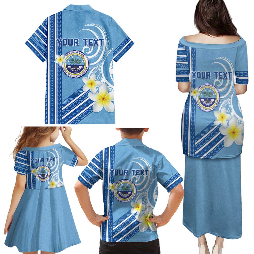 Personalised Federated States of Micronesia Family Matching Puletasi and Hawaiian Shirt Happy 38th Independence Anniversary