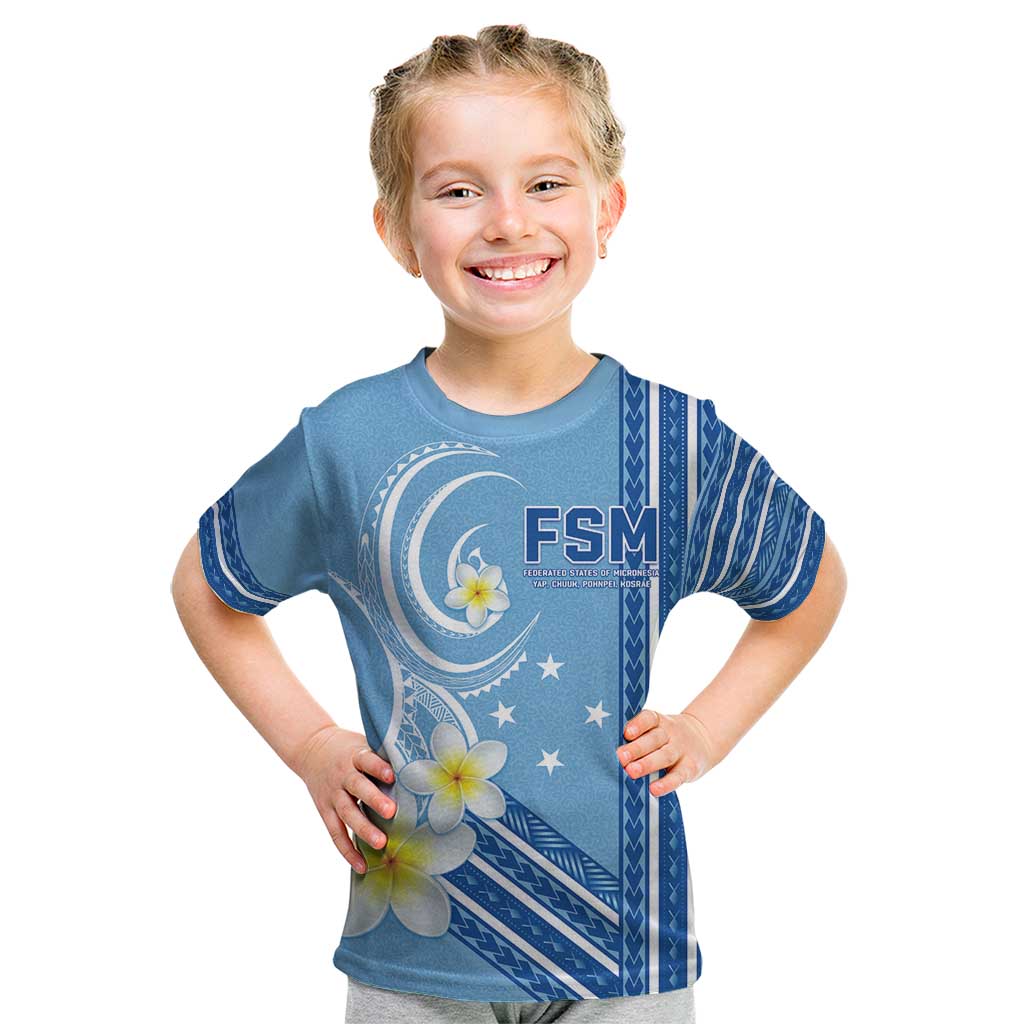 Personalised Federated States of Micronesia Kid T Shirt Happy 38th Independence Anniversary LT05 Blue - Polynesian Pride